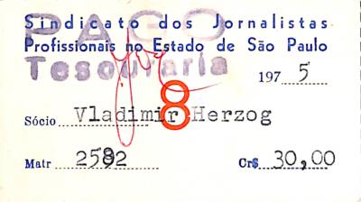 Carteira do Sindicato dos Jornalistas Profissionais no Estado de São Paulo, 1975